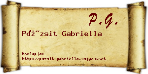 Pázsit Gabriella névjegykártya